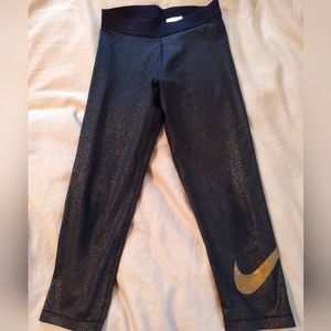 Nike capris. Black and gold. Women's S. GUC.